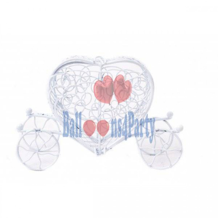 Marturii - Marturie decor caleasca alba nunta 11 * 7 cm