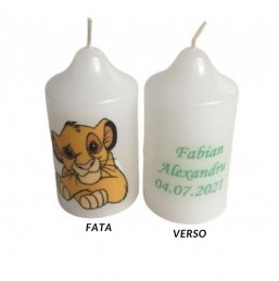 Botez fata - Accesorii pentru decoratiuni - Marturie lumanare personalizata 4,4 * 6,5 cm