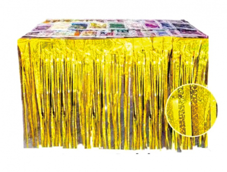 Ghirlande decorative - Perdea beteala scurta aurie holograma 75 x 275 cm