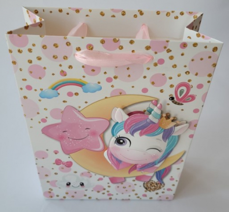 Punga cadou Unicorn alba mica 24 * 18 cm [2]