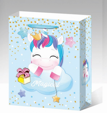 Punga cadou Unicorn albastra medie 31 * 26 cm [3]
