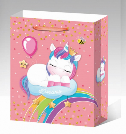 Punga cadou Unicorn portocaliu mica 24 * 18 cm [3]