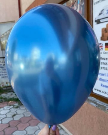 Set 10 baloane latex chrome albastru / blue 30cm [1]