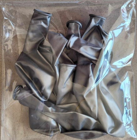 Set 10 baloane latex chrome antracit / argintiu 30 cm [6]