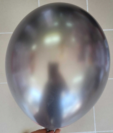 Set 10 baloane latex chrome antracit / argintiu 30 cm [1]