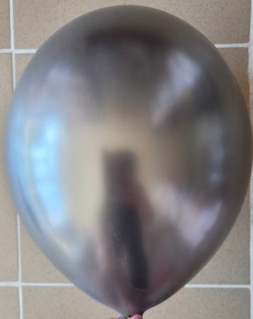 Set 10 baloane latex chrome antracit / argintiu 30 cm [2]