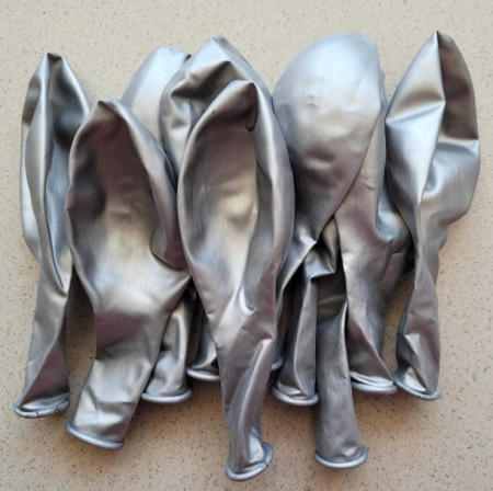 Set 10 baloane latex chrome antracit / argintiu 30 cm [5]