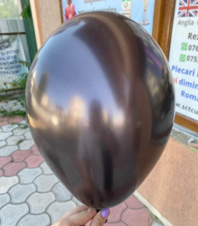 Set 10 baloane latex chrome negru / black 30cm [1]