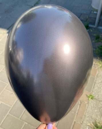 Set 10 baloane latex chrome negru / black 30cm [2]