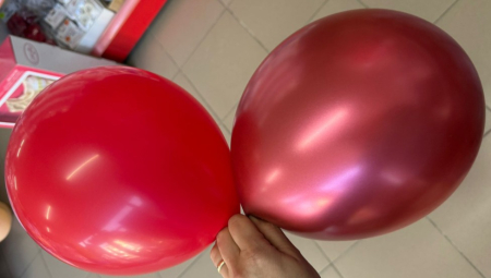 Set 10 baloane latex chrome rosu 30 cm [5]
