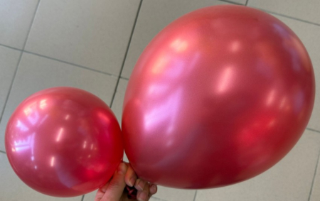 Set 10 baloane latex chrome rosu 30 cm [4]