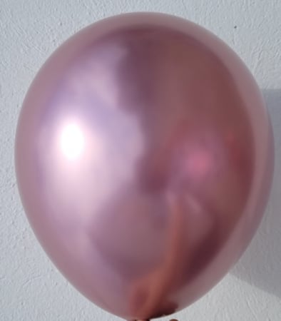 Set 10 baloane latex chrome roz deschis 30 cm [2]