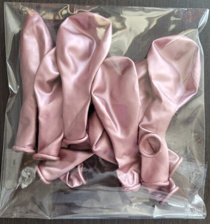 Set 10 baloane latex chrome roz deschis 30 cm [3]