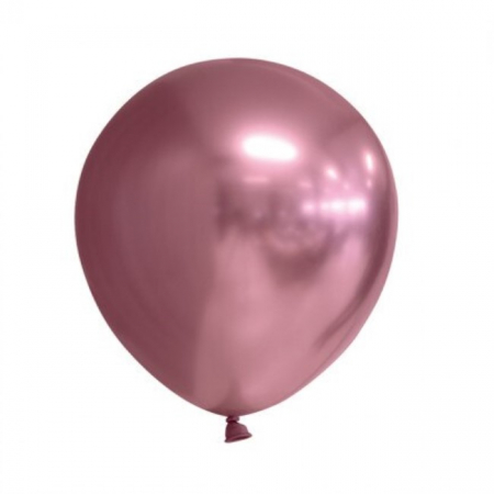 Set 10 baloane latex chrome roz deschis 30 cm [0]