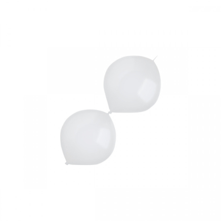 Baloane latex - Set 10 baloane latex doua capete / link o loon alb 15 cm