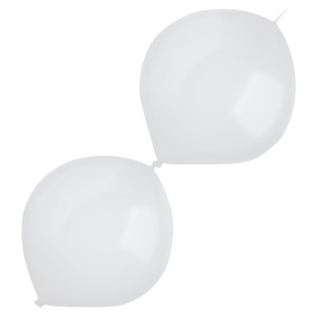 Baloane latex - Set 10 baloane latex doua capete / link o loon alb 30 cm