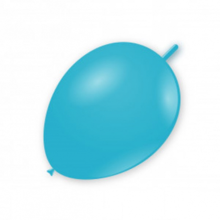 Baloane cu doua capete / link o loon 15 cm - Set 10 baloane latex doua capete / link o loon albastru deschis 15 cm