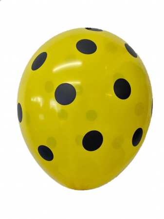 Set 10 baloane latex galben cu buline negre 30cm [1]
