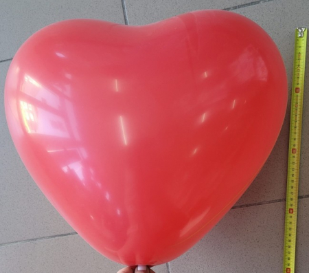 Set 10 baloane latex inima rosie 43 cm [3]