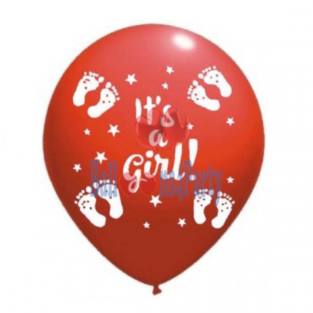 Set 10 balone latex it's a girl imprimat global rosu 30cm [8]