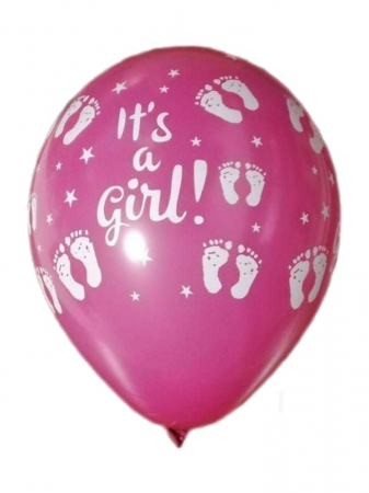 Set 10 baloane latex it's a girl imprimat global roz 30cm [6]