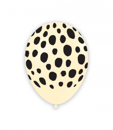 Zoo - Decoratiuni pentru petrecere tematica - Set 10 baloane latex ivoire imprimat leopard 30 cm