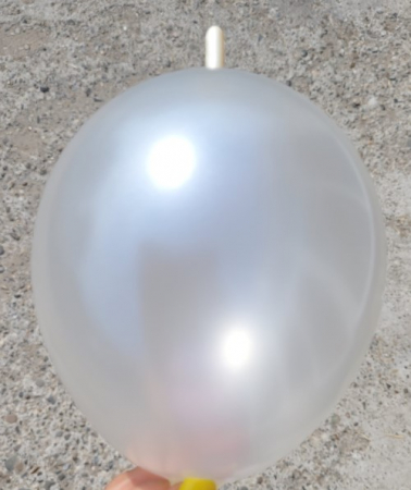 Set 10 baloane latex link o loon alb metalizat 15 cm [1]