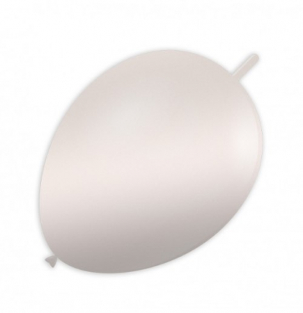 Baloane din latex sidefate & metalizate - Set 10 baloane latex link o loon alb metalizat 15 cm