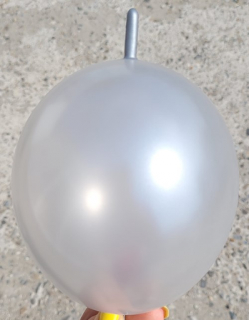 Set 10 baloane latex link o loon argintiu metalizat 15 cm [1]