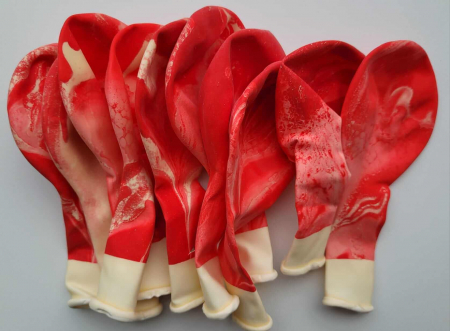Set 10 baloane latex marmorat / degrade rosu 30 cm [2]