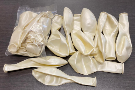 Set 10 baloane latex metalizat sidef alb 30 cm [5]