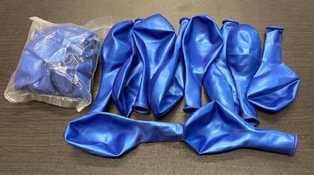 Set 10 baloane latex metalizat sidef albastru 30 cm [4]