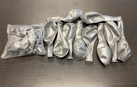 Set 10 baloane latex metalizat sidef argintiu 30 cm [4]