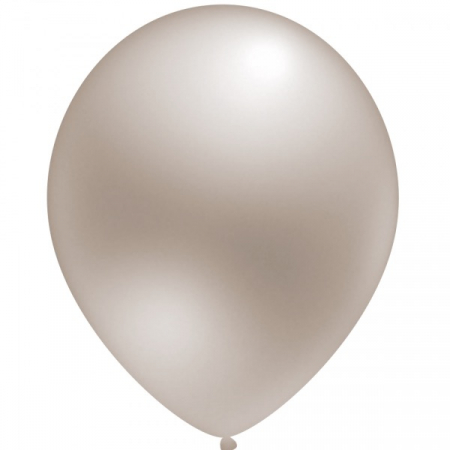 Baloane din latex 30 cm - Set 10 baloane latex metalizat sidef argintiu 30 cm