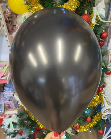 Set 10 baloane latex metalizat sidef negru 30 cm [1]
