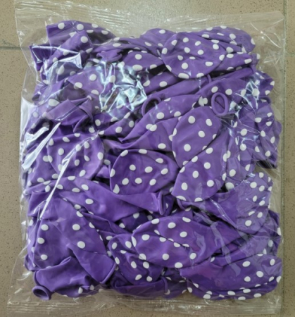 Set 10 baloane latex mov cu buline albe 30cm [5]