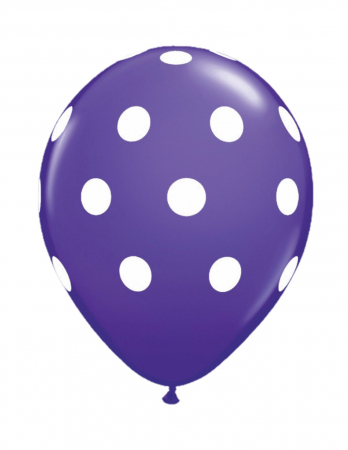 Printesa Sofia - Set 10 baloane latex mov cu buline albe 30cm