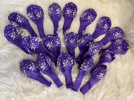 Set 10 baloane latex mov imprimate La multi ani alb 30cm [6]