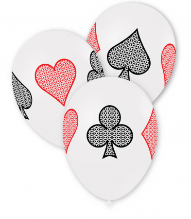 Aniversare - Baloane latex & folie - Set 10 baloane latex Poker 30 cm