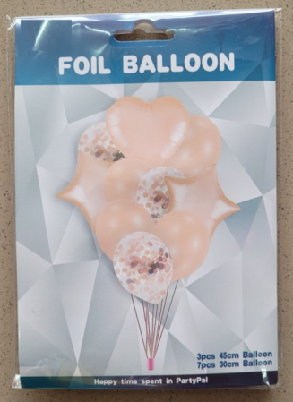 Set 10 baloane latex si folie rose gold [2]