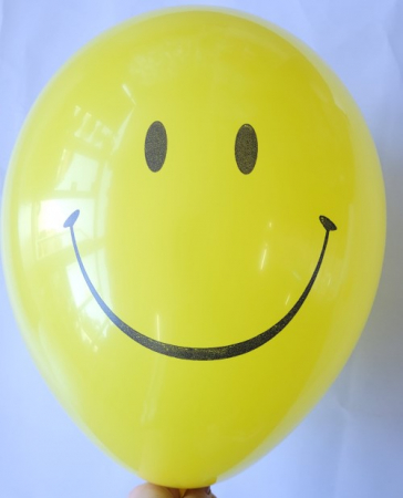 Set 10 baloane latex Smile face galben 30 cm [2]