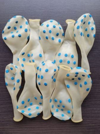 Set 10 baloane latex transparente cu buline albastru 30 cm [2]