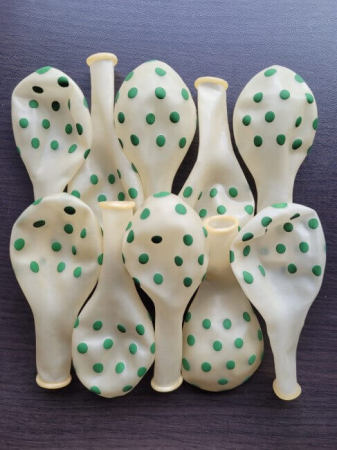 Set 10 baloane latex transparente cu buline verde 30 cm [2]