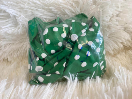 Set 10 baloane latex verde cu buline albe 30cm [6]