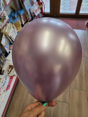 Set 10 baloane mov deschis chrom cu confetti aurii 30 cm [1]