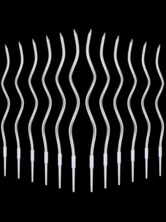 Articole pentru petrecere - Set 10 lumanari spirala albe 12 cm