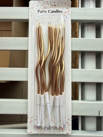 Set 10 lumanari spirala aurii 12 cm [1]