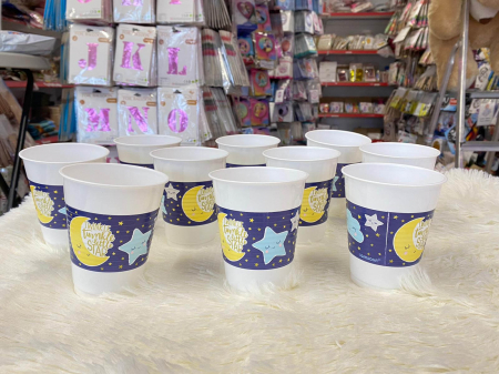 Set 10 pahare plastic Luna stele nori Twinkle Little Star 470 ml [1]