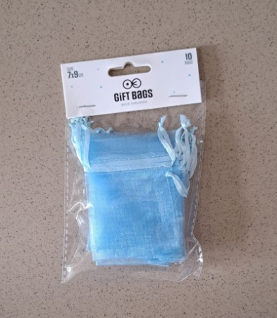 Set 10 saculeti albastri organza 7 x 9 cm [3]