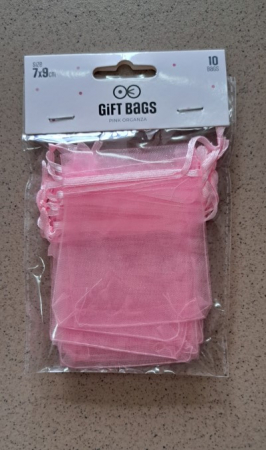Set 10 saculeti roz organza 7 x 9 cm [3]